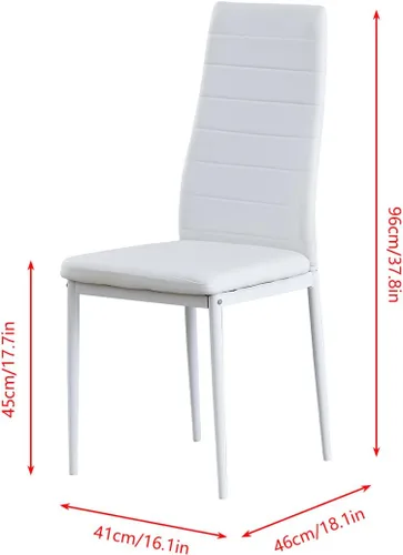 Miniatura 6 de Juego de 4 mesas de comedor y sillas de comedor de cristal negro de 5 piezas, moderna mesa cuadrada de cocina pequeña y 4 sillas de comedor que
