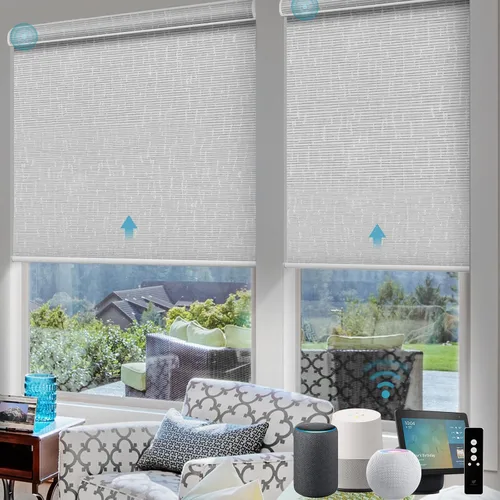 Miniatura 52 de SmartWings Persianas Motorizadas con Sombras para Ventana Control Remoto Funciona con Thread Apple Homekit Z-Wave Alexa 100% Blackout de Doble Cara