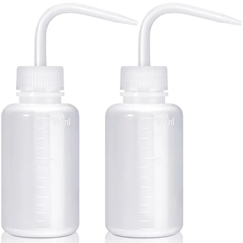 Miniatura 12 de Valchoose Botella de lavado de plástico de 8.5 fl oz 16.9 fl oz exprimidor médico, botella de riego suculenta de LDPE - 2 unidades Blanco