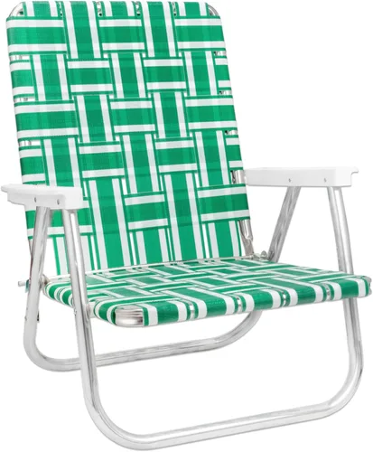 Miniatura 19 de Silla de césped USA plegable de aluminio para patio al aire libre Sillas con correas resistentes para camping, deportes, playa, jardín
