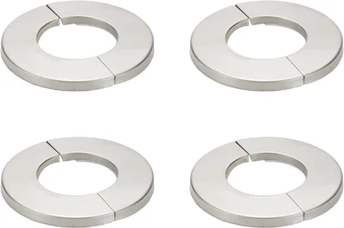 Miniatura 8 de Brida dividida de pared, placa de escudo redonda de acero inoxidable para tubo de 2"/51mm de diámetro, paquete de 4
