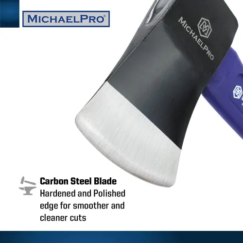 Miniatura 2 de MichaelPro MP004004 - Hacha de campamento 1.5 libras, 13.5 pulgadas Mango de fibra de vidrio absorbente de impactos Hacha de campamento