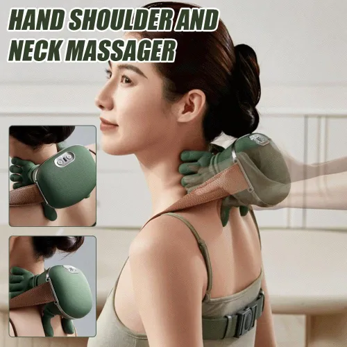 Miniatura 2 de Masajeador de cuello con dedos, masaje cervical eléctrico de hombro para aliviar el dolor, masajeador portátil de cuello Shiatsu y espalda