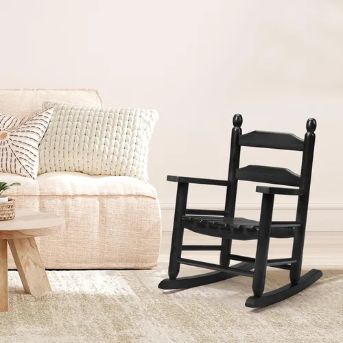 Miniatura 2 de GnL Recsports Mecedora de Porche de Madera para Niños - Perfecta para Uso Interior o Exterior, Mecedora para Todo Clima para Jardín, Césped, Balcón