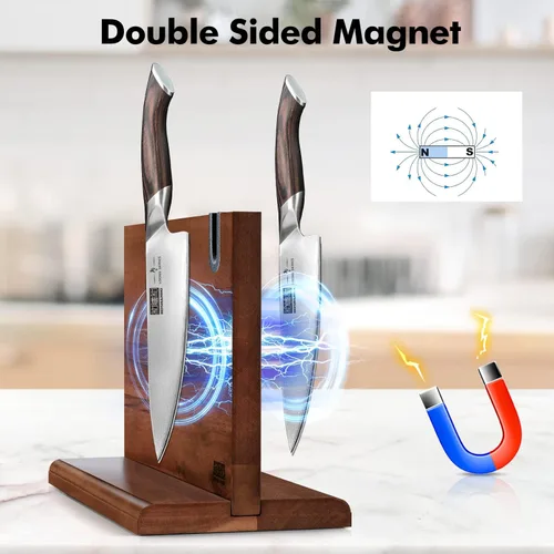 Miniatura 2 de HOSHANHO Bloque magnético para cuchillos de 14 x 10 pulgadas, soporte magnético de doble cara para encimera de cocina, soporte magnético