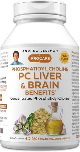 Miniatura 10 de ANDREW LESSMAN PC Liver and Brain Benefits 60 cápsulas blandas - Fosfatidil colina, el bloque de construcción más importante para una estructura
