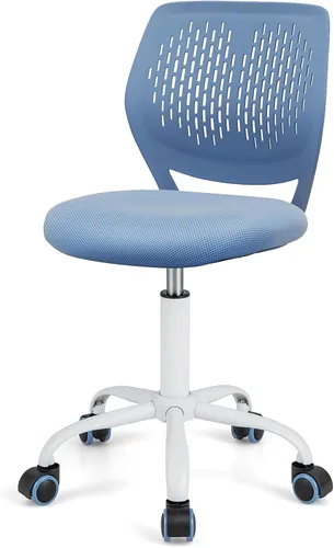 HONEY JOY Silla de escritorio para niños, silla de estudio para niños con altura ajustable, respaldo bajo, silla giratoria de malla rodante, silla