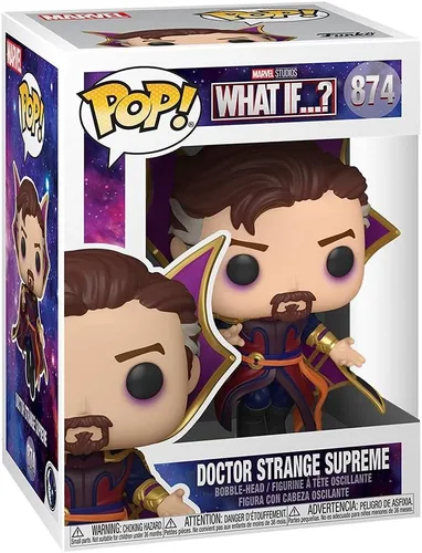 Miniatura 3 de POP Marvel: What If - Figura de vinilo Pop de Doctor Strange Supreme Funko (incluye funda protectora compatible con Pop Box), multicolor, 3.75