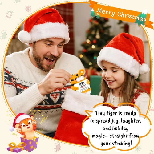 Miniatura 8 de Regalos de cumpleaños de Navidad para papá de hija, hijo, esposa, mini divertido hecho a mano de ganchillo tigre feroz I Love You, idea de regalo
