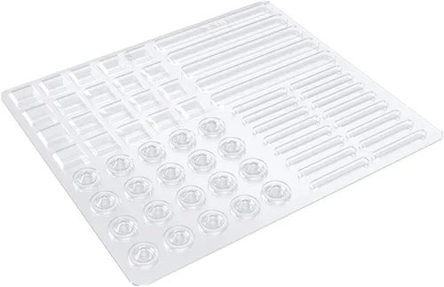 Miniatura 2 de Parachoques para puerta de gabinete, 61 almohadillas de goma suave transparente, tapones de gabinete autoadhesivos fuertes multiformas, adecuados