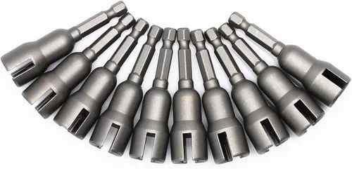 Miniatura 10 de 1 pieza de destornillador profundo de tuerca de ala, 1/4" de vástago hexagonal con ranura para tuerca de ala, herramienta de enchufe de tuerca