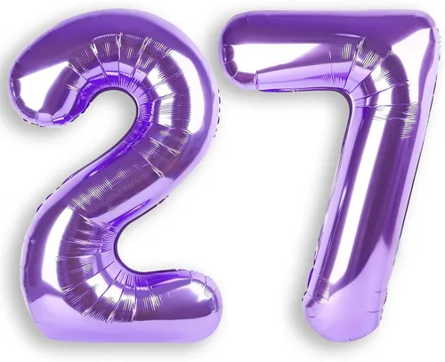 Miniatura 16 de Globo de número 0 de 40 pulgadas de RainbowQ Party, grande, color púrpura, para niños o niñas, números del 0 al 9, de papel de aluminio y Mylar