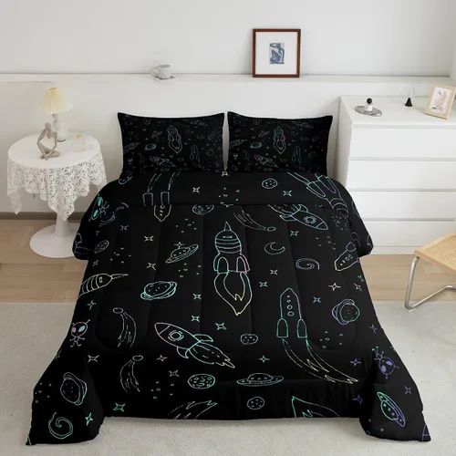 Miniatura 9 de Erosebridal Juego de ropa de cama de polilla de la muerte, juego de edredón bohemio de 3 piezas con diseño de árbol de la vida, edredón elegante