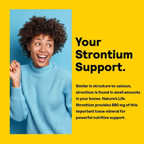 Miniatura 4 de Nature's Life Suplemento de citrato de estroncio de 680 mg para hombres y mujeres, apoyo mineral traza para la salud ósea, fórmula de alta