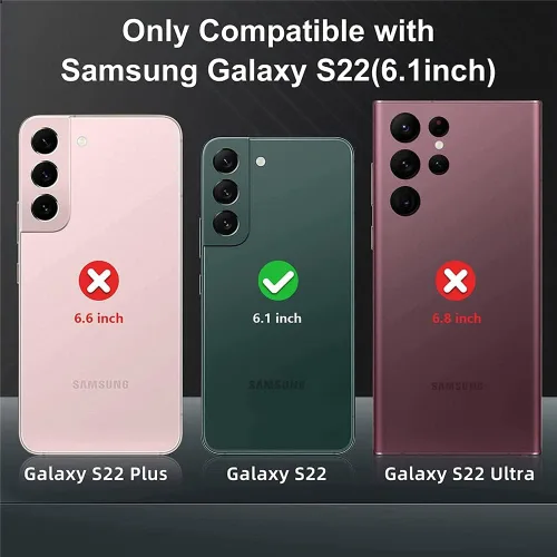 Miniatura 2 de Funda para Samsung Galaxy S22, funda tipo cartera para Samsung S22, piel sintética de alta calidad, con soporte para tarjetas, ranuras para muñecas
