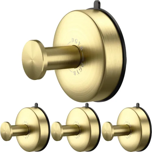 DGYB Ganchos de ventosa para ducha, juego de 4 ganchos extraíbles de acero inoxidable para toallas de baño, ventana de vidrio, puerta, pared y Juego