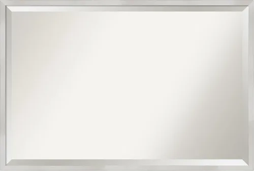 Miniatura 11 de Amanti Art Espejo de baño gris para sobre el fregadero, espejo rectangular gris arcilla esbelta de 24 x 30 pulgadas, marco de madera contemporánea