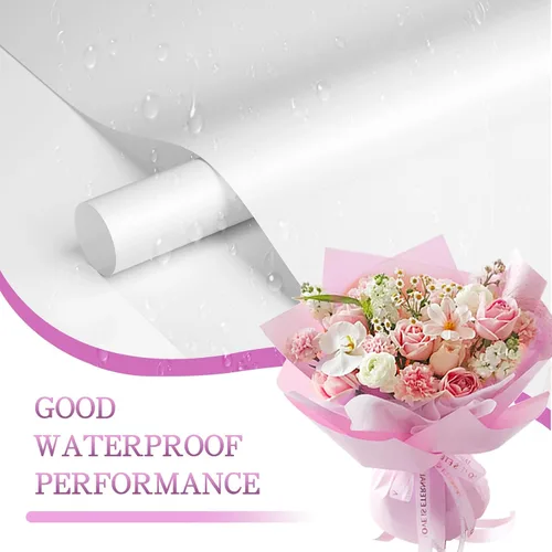Miniatura 3 de REAXYZNN 20 hojas de papel de regalo de flores, papel de regalo floral impermeable con tarjetas para manualidades de bricolaje, suministros de Blanco