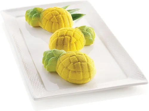 Miniatura 3 de Silikomart Molde de silicona para mini ananas (piñas), bandeja flexible con tecnología 3D que crea 5 postres texturizados en forma de piña, apto
