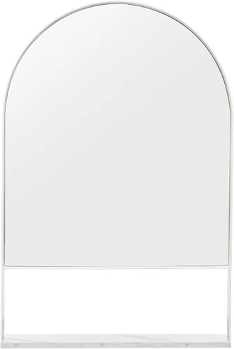 SAFAVIEH Home Collection Yuriko - Espejo de pared decorativo con arco de 24 x 36 pulgadas con estante para dormitorio, sala de estar, baño, entrada