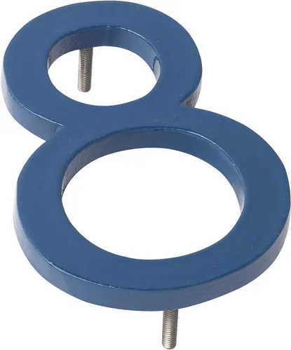Miniatura 12 de Montague Metal Products MHN-12-F-SB1-0 Números flotantes modernos de aluminio cepillado sólido, 12 pulgadas, azul marino con recubrimiento en polvo
