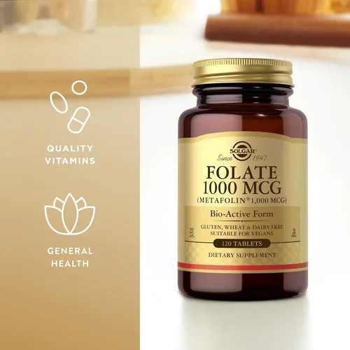 Miniatura 4 de Solgar Folato 1000 mcg - 120 tabletas - 1000 mcg de metafolina bio-activa - vegano, sin gluten, sin lácteos, Kosher - 120 porciones