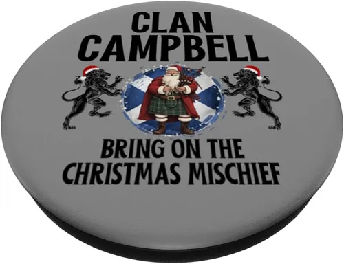 Miniatura 2 de Campbell Clan Christmas Scottish Family Name Party PopSockets MagSafe PopGrip para iPhone