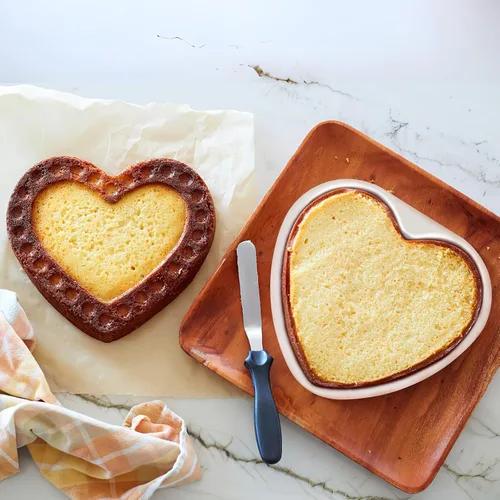 Miniatura 6 de BESTonZON 3 moldes para pasteles en forma de corazón, moldes de aluminio de 6 pulgadas con parte inferior extraíble, molde de pastel de corazón