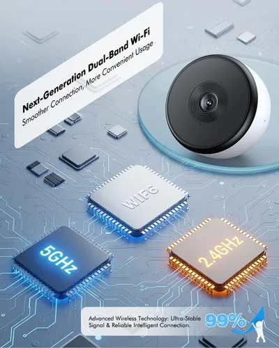 Miniatura 6 de Cámara de seguridad de ventana 2K de 3 MP, 5G y 2.4 GHz, WiFi para interiores, para seguridad en el hogar, con visión nocturna a color Starlight