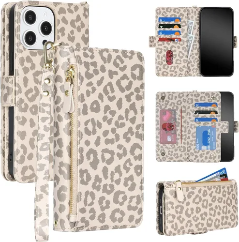 Miniatura 23 de Funda compatible con iPhone 13 Pro Max para Apple 12 Pro Max, piel sintética naranja, rombo para mujeres y hombres, bolsillo con cremallera