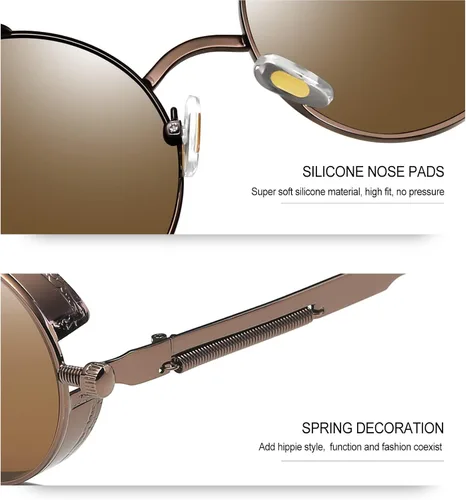 Miniatura 4 de Gafas de sol Joopin polarizadas, estilo Lennon, redondas, gafas de sol estilo hippy redondas para mujer y hombre