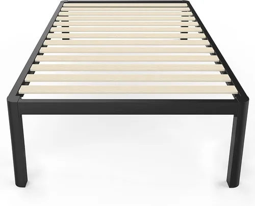 Miniatura 12 de MAF - Base de cama de plataforma de 14 pulgadas para cama individual con listones de madera, base de cama de metal resistente de 3500 libras