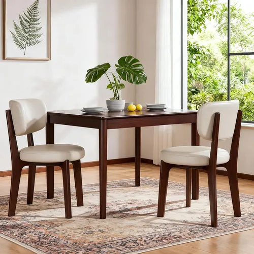 Miniatura 14 de Sillas de comedor de nogal, juego de sillones 2/4, juego de comedor moderno de mediados de siglo con patas de madera silla de comedor para cocina