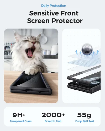 Miniatura 3 de BXYJY Funda para Samsung Galaxy Z Fold 7 con soporte, protector de pantalla frontal, protección de bisagra, delgada y resistente, cubierta dura