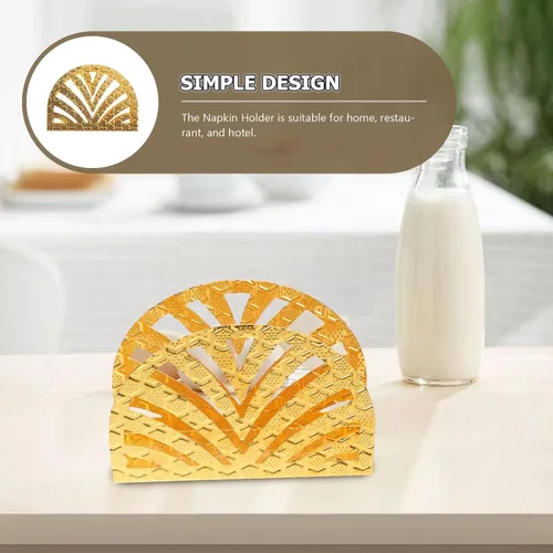 Miniatura 5 de Abaodam Vintage Style Metal Napkin Holder, Standing Iron Napkin Dispenser with Fan-shaped Design, Freestanding Tissue Storage for Dining Table and