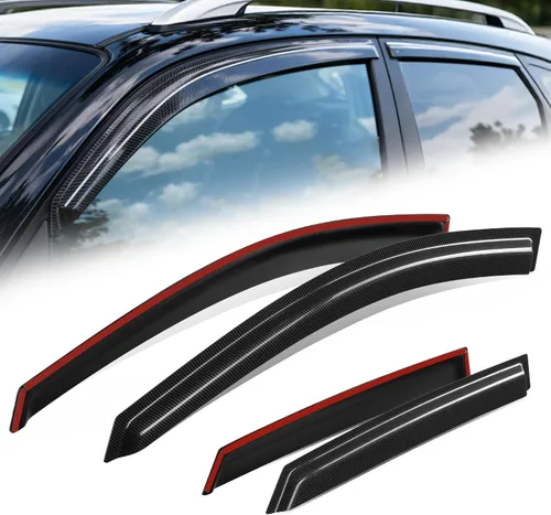 Miniatura 56 de Auto Dynasty 4 piezas viseras de ventana con patrón de fibra de carbono compatibles con Chrysler PT Cruiser 2001-2010, deflectores de ventana