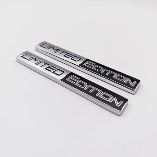 Miniatura 5 de Logo 2X de metal cromado Edición Limitada, emblema de coche auto adhesivo 3D premium, calcomanía deportiva de carreras de reemplazo (negro)