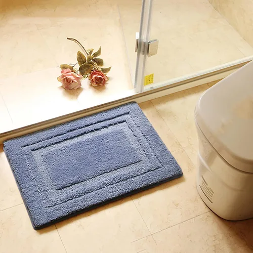 Miniatura 2 de Alfombra de baño de felpa súper suave para baño, alfombra de baño gruesa antideslizante para interiores, alfombra de ducha para baño, bañera, Azul
