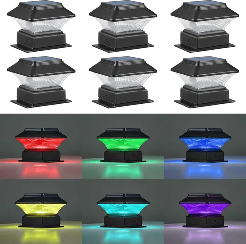 Miniatura 10 de Luces para postes de valla, 25 lúmenes, luz solar para postes de madera, se adapta a postes de madera de 4 x 4 o más grandes con base de 4 x 6, luz