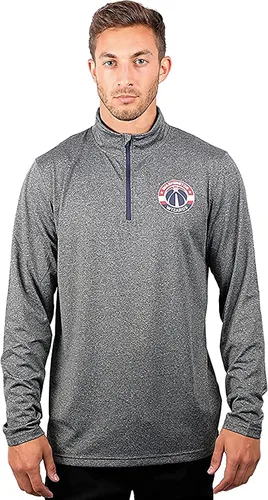 Miniatura 55 de Ultra Game Camiseta oficial de la NBA de manga larga con cremallera corta para hombre Color del