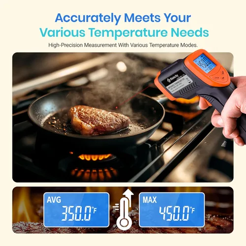 Miniatura 6 de Etekcity Termómetro infrarrojo láser pistola de temperatura 774, termómetro para carne, alimentos, caramelos y horno para accesorios de plancha