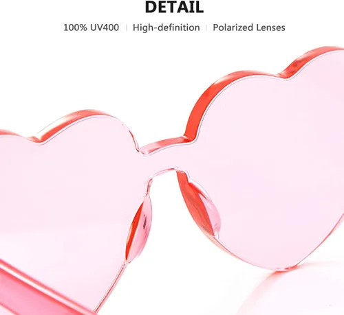Miniatura 3 de Gafas de sol OLINOWL en forma de corazón de gran tamaño sin montura de una pieza para mujer