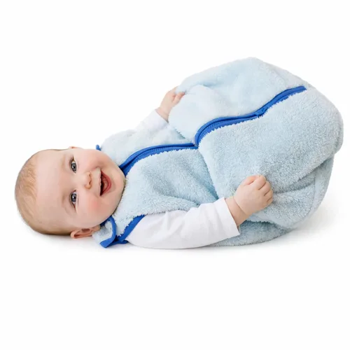 baby deedee Sleep nest Teddy - Saco de dormir para niños y niñas, bebés y recién nacidos, azul suave, mediano (6-18 meses)
