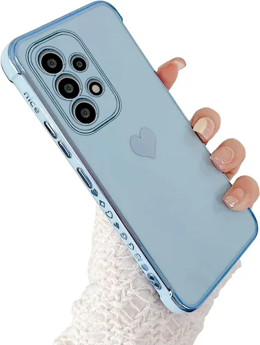 Miniatura 56 de phylla Funda de teléfono compatible con Samsung Galaxy A12 de 6.5 pulgadas, lindo corazón chapado en oro, elegante funda de lujo para mujer