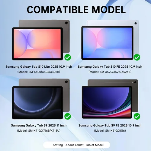 Miniatura 2 de Funda para Samsung Galaxy Tab S10 Lite/S9 de 11 pulgadas/S9 FE 10.9 pulgadas / S10 FE 10.9 pulgadas con teclado – 7 colores retroiluminados