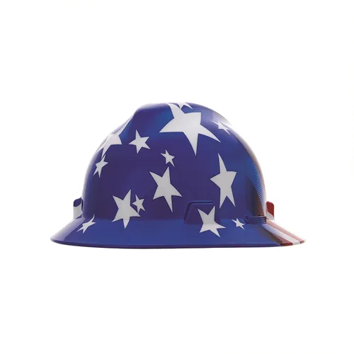 Miniatura 5 de MSA 10104254 Freedom Series V-Gard - Casco duro de ala completa con suspensión de trinquete Fas-Trac III, cubierta de polietileno, correas de corona