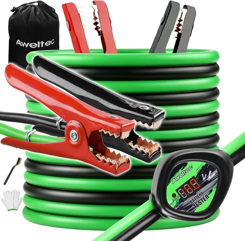 cables de puente calibre 4 de 20 pies con protector de seguridad inteligente - Cable de batería resistente con protección contra polaridad inversa,