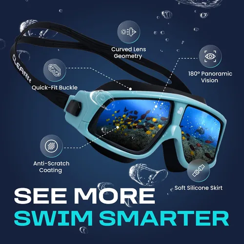 Miniatura 4 de Clear'r Focus Adult Swim Mask - Adult Swimming Goggles, Panoramic Vision, Snorkel Mask Silicone Skirt, Anti-Scratch Coating