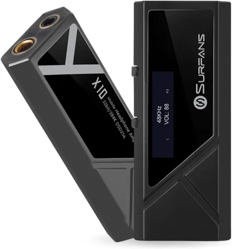 Surfans Amplificador de auriculares DAC portátil X10, adaptador de audio USB-C DAC con salidas equilibradas de 0.138 in y 0.173 in, hasta 522 mW,
