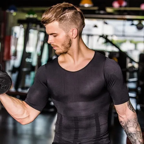 Miniatura 3 de Arjen Kroos Men's Gynecomastia Compression Shirts Shapewear Body Shaper Slimming Undershirts